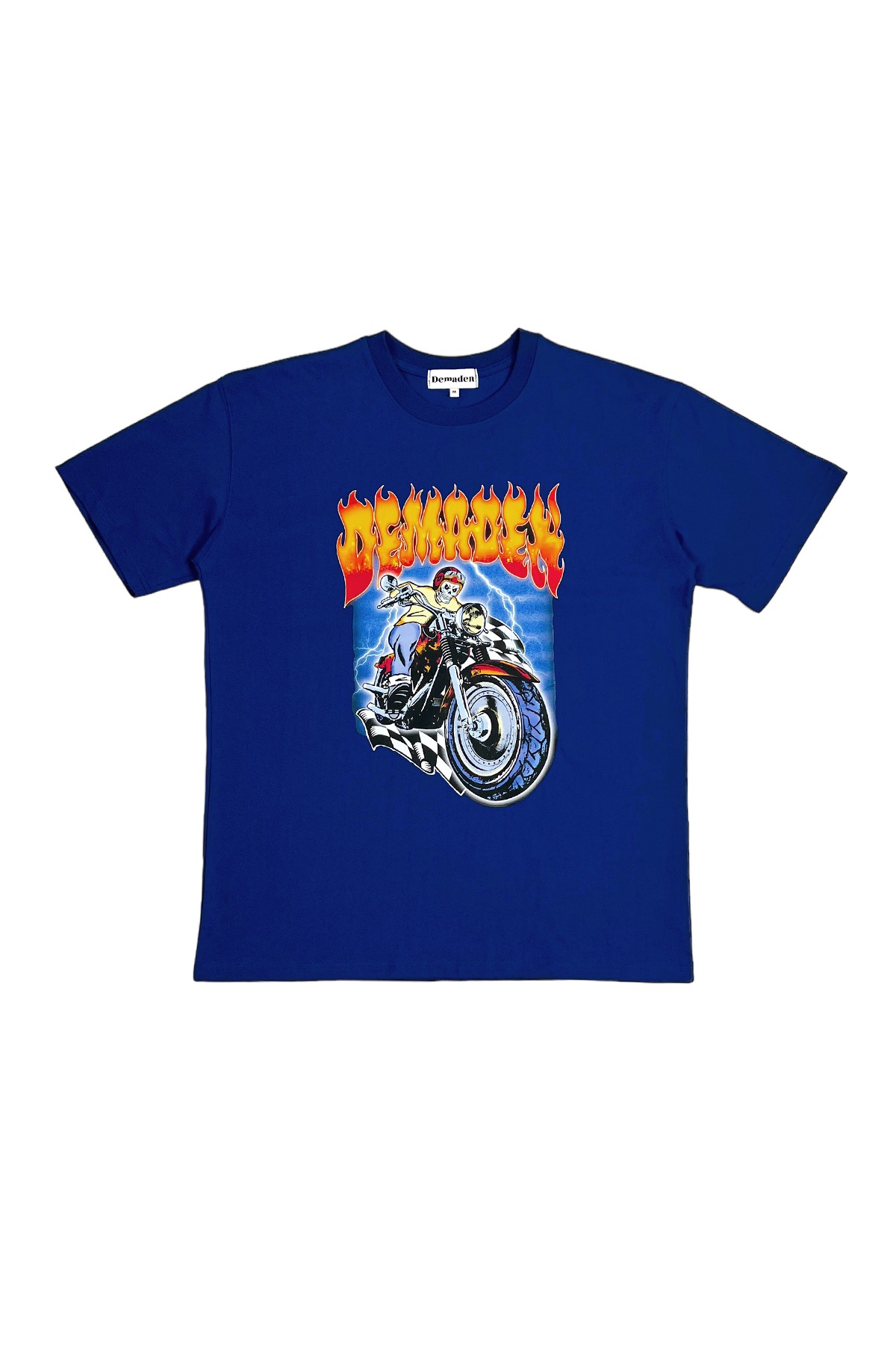 SKULL MOTORCYCLE GANG 1/2 T-SHIRT BLUE, 청바지, 데님, 가디건, 의류, 연예인, 협찬, 티셔츠, 셔츠, 반팔, 긴팔, 베스트, 조끼, 코트